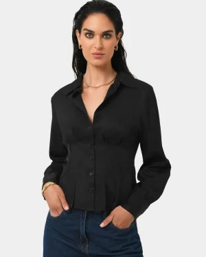 Forcast Paige Gathered Shirt* T-Shirts & Tops|Long Sleeve Tops