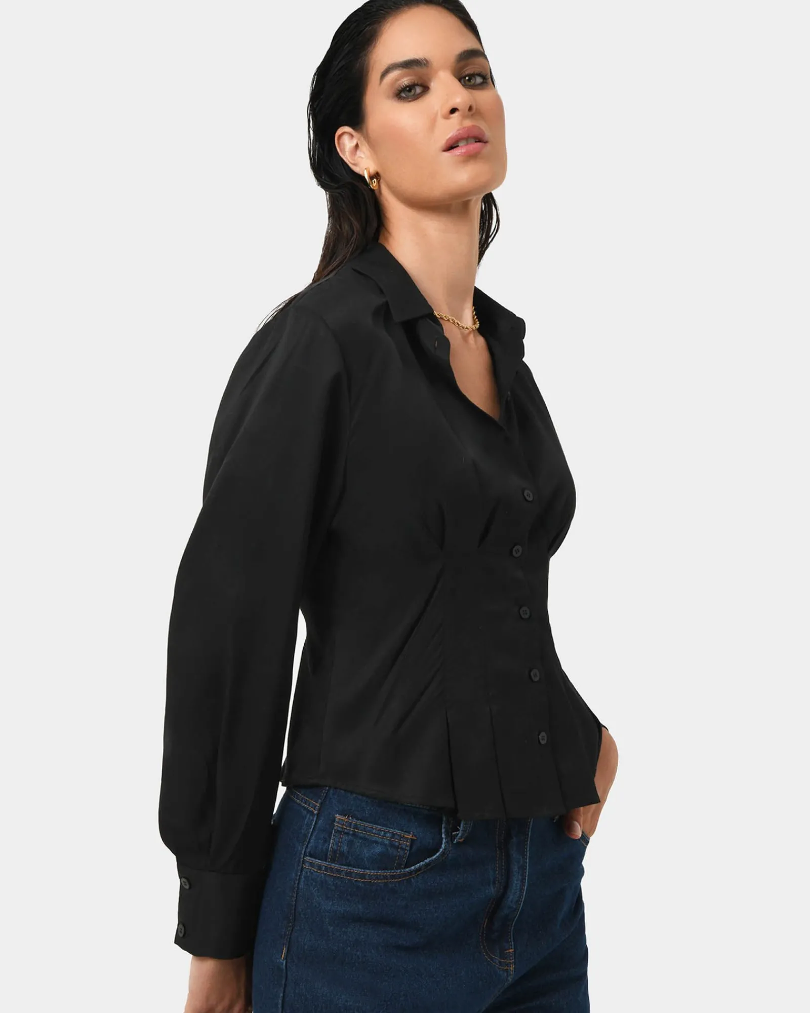 Forcast Paige Gathered Shirt* T-Shirts & Tops|Long Sleeve Tops