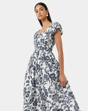 Forcast Pearl Floral Cotton Dress* Conscious|Midi Dresses