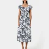 Forcast Pearl Floral Cotton Dress* Conscious|Midi Dresses