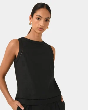 Forcast Perry Linen Embroidery Top* T-Shirts & Tops|Work Tops