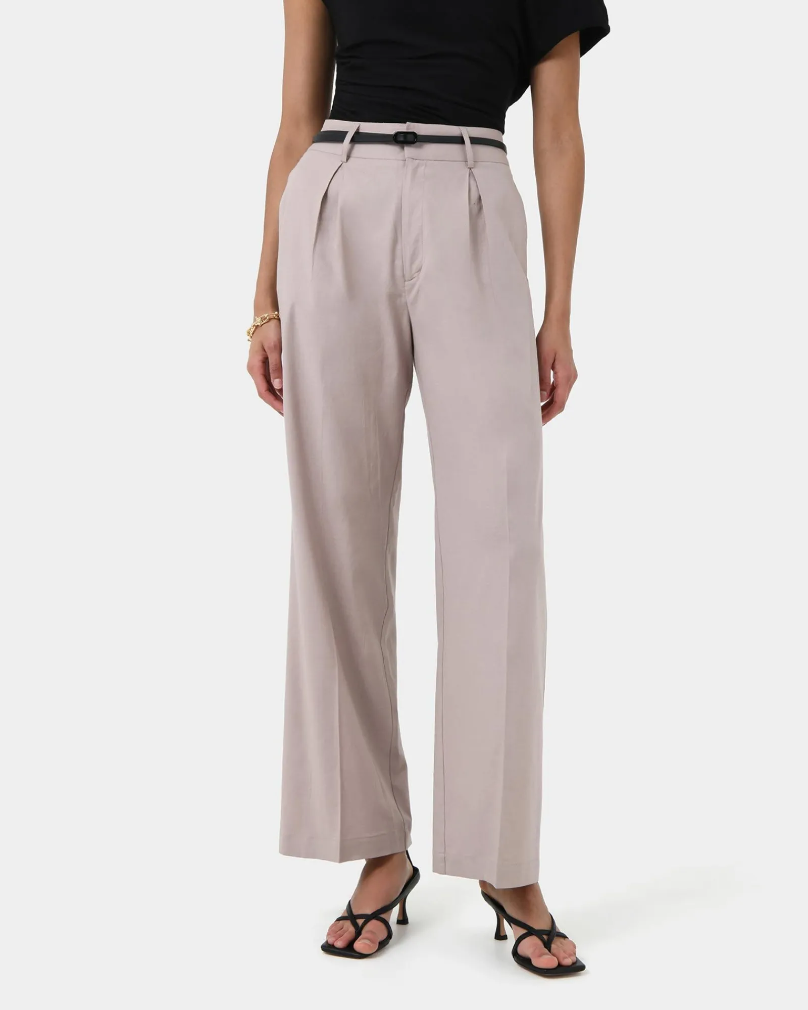Forcast Perry Linen Tailored Pants* High-Waisted Pants|Straight Leg Pants