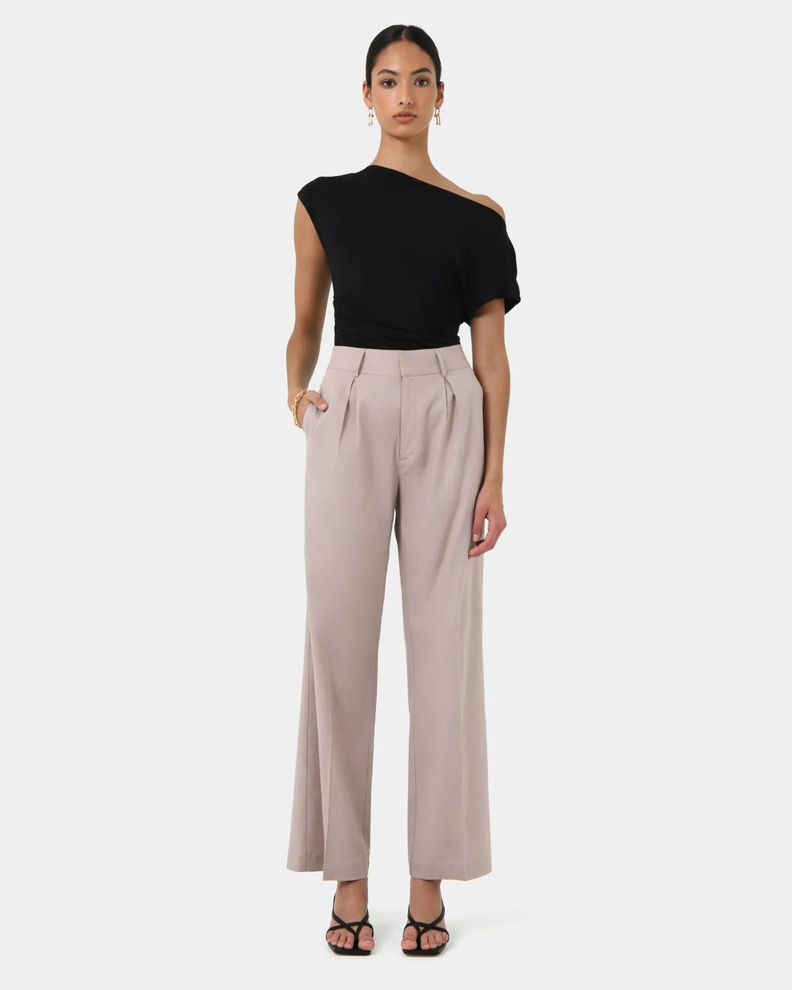 Forcast Perry Linen Tailored Pants* High-Waisted Pants|Straight Leg Pants
