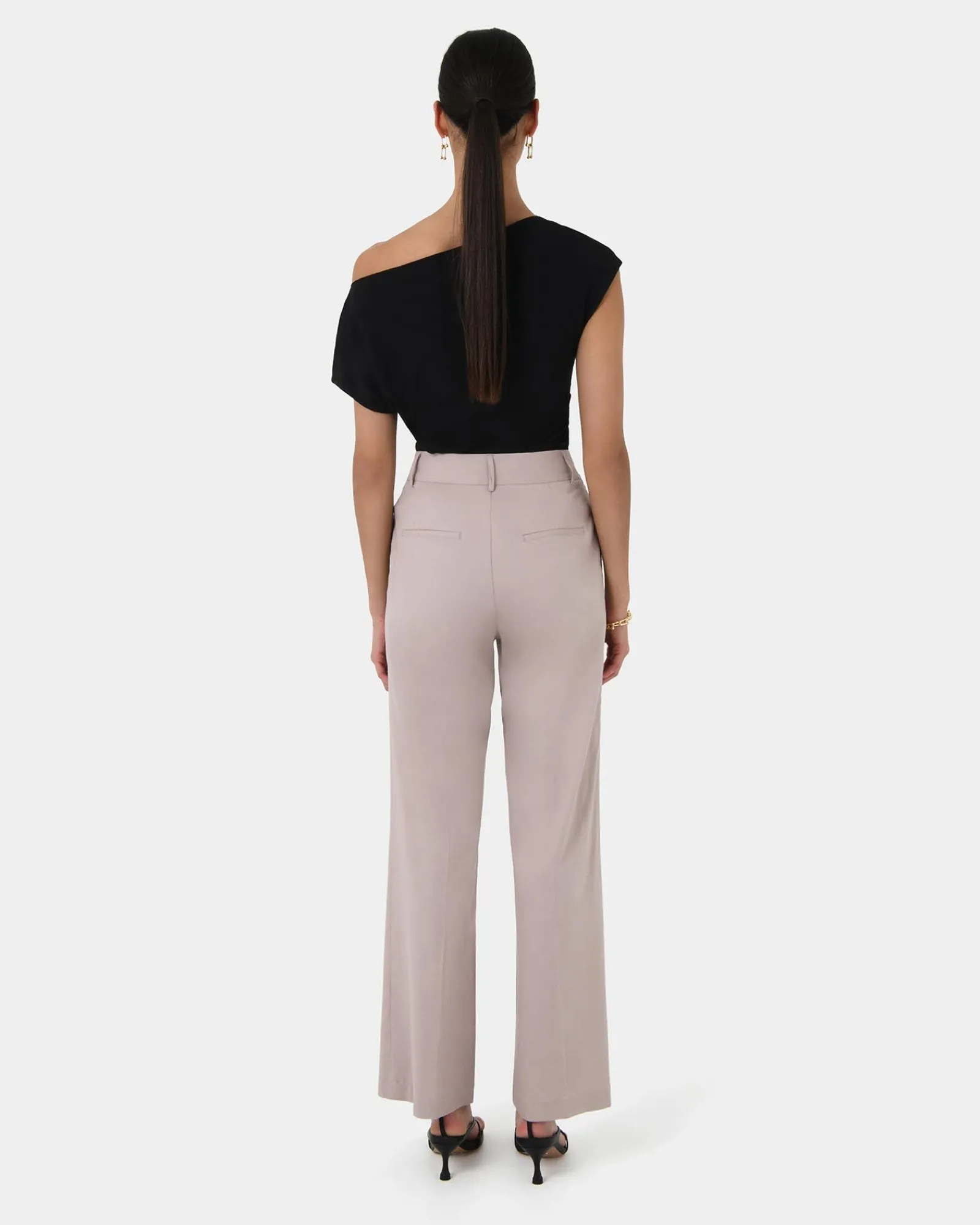 Forcast Perry Linen Tailored Pants* High-Waisted Pants|Straight Leg Pants