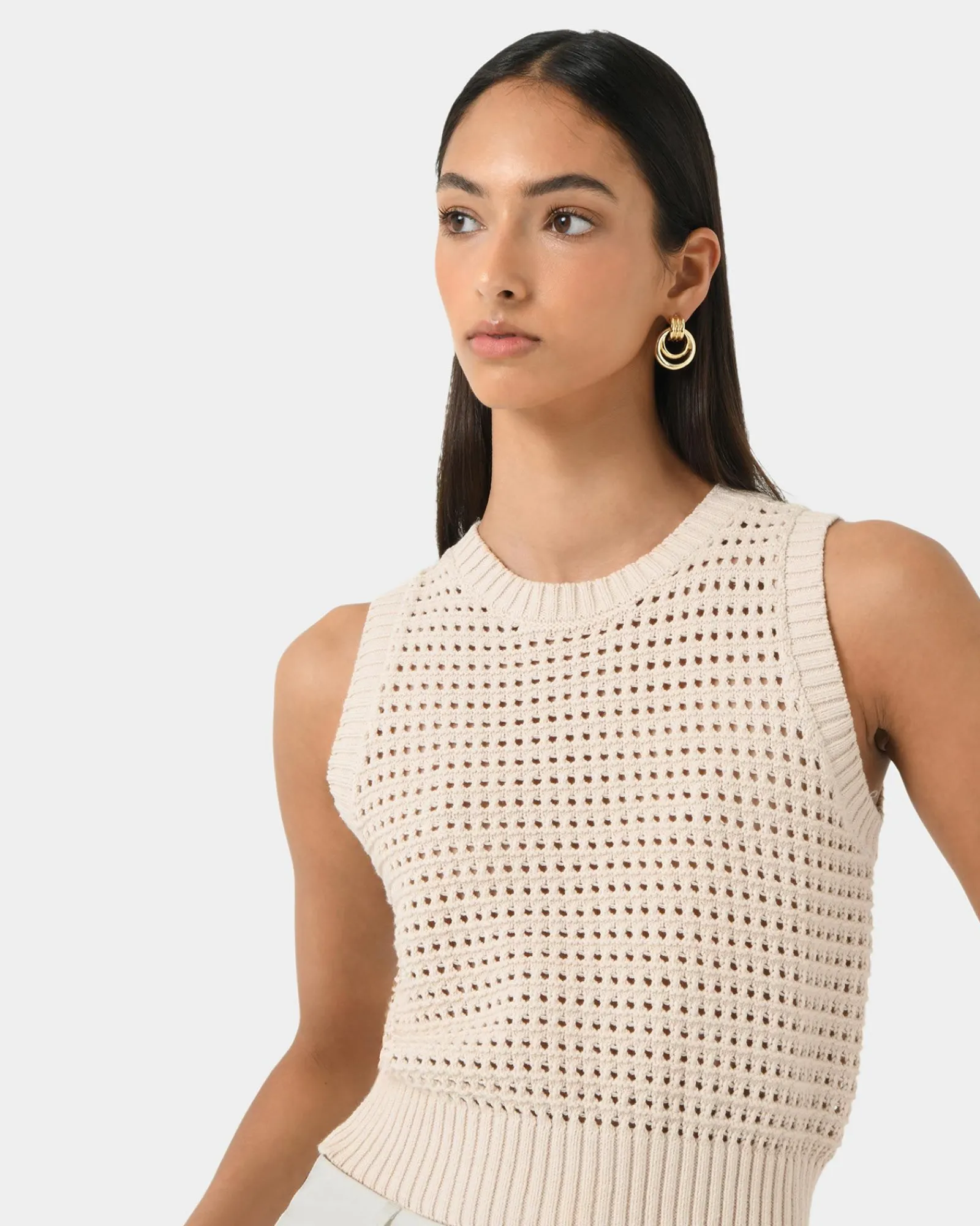 Forcast Quinta Open Knit Top* T-Shirts & Tops|Work Tops