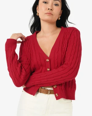 Forcast Rhodes Cable Knit Cardigan* T-Shirts & Tops|Long Sleeve Tops