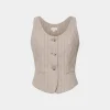 Forcast Ria Stripe Cotton Blend Vest* T-Shirts & Tops|Work Tops