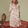 Forcast Rosy Floral Tiered Dress* Midi Dresses|Midi Dresses