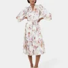 Forcast Rosy Floral Tiered Dress* Midi Dresses|Midi Dresses