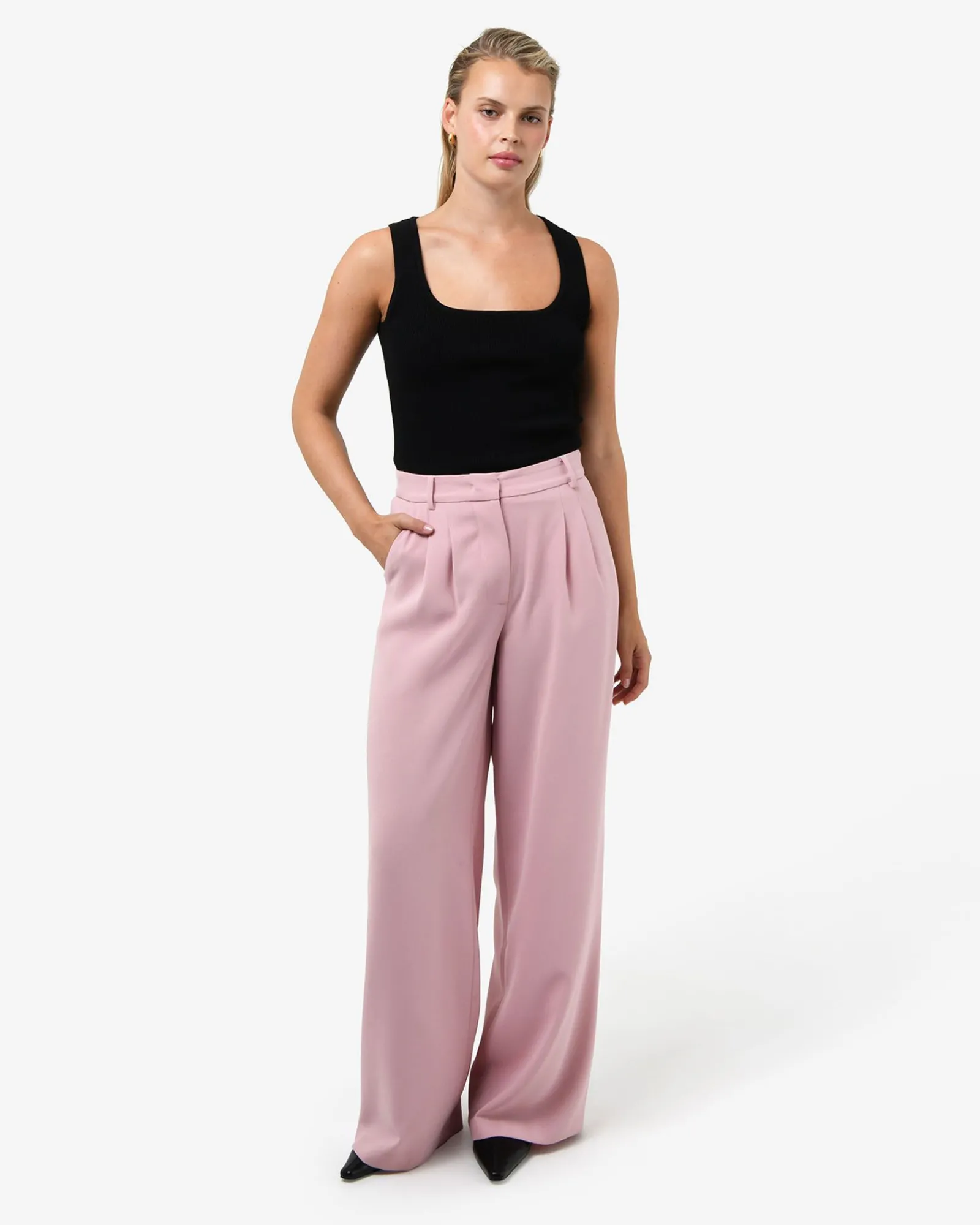 Forcast Rumy Wide Leg Tailored Pants* High-Waisted Pants|Wide-Leg Pants