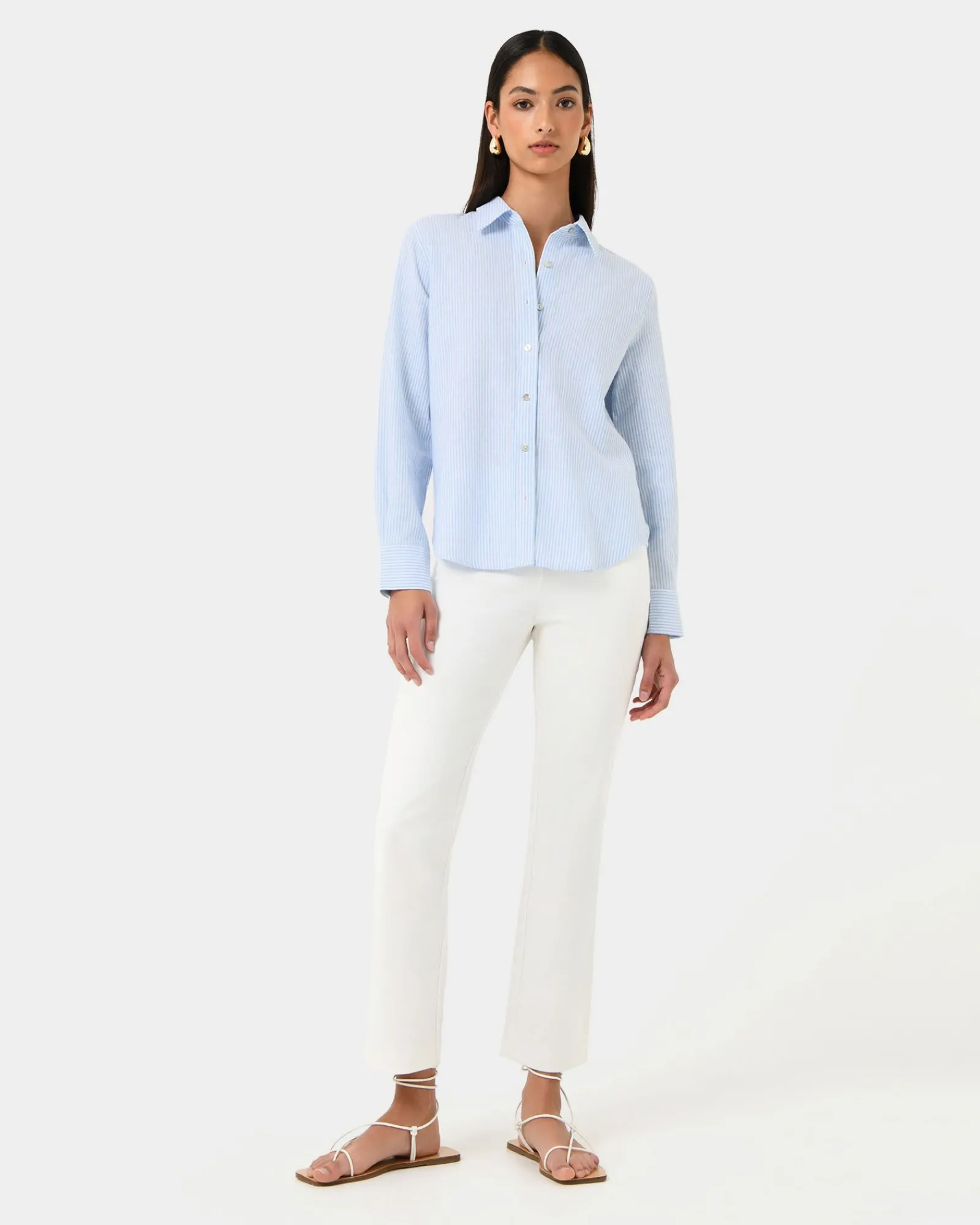 Forcast Sam Linen Relaxed Shirt* Long Sleeve Tops|Shirts & Blouses