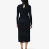 Forcast Sapphire Velvet Burnout Dress* Midi Dresses|Midi Dresses