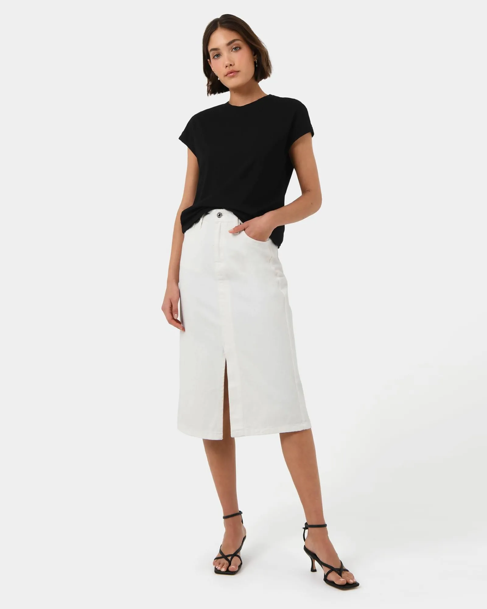 Forcast Sara Cotton Tee* T-Shirts & Tops|Work Tops