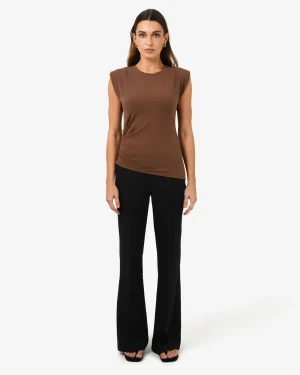 Forcast Sarah Padded Ruched Jersey Top* T-Shirts & Tops|Work Tops