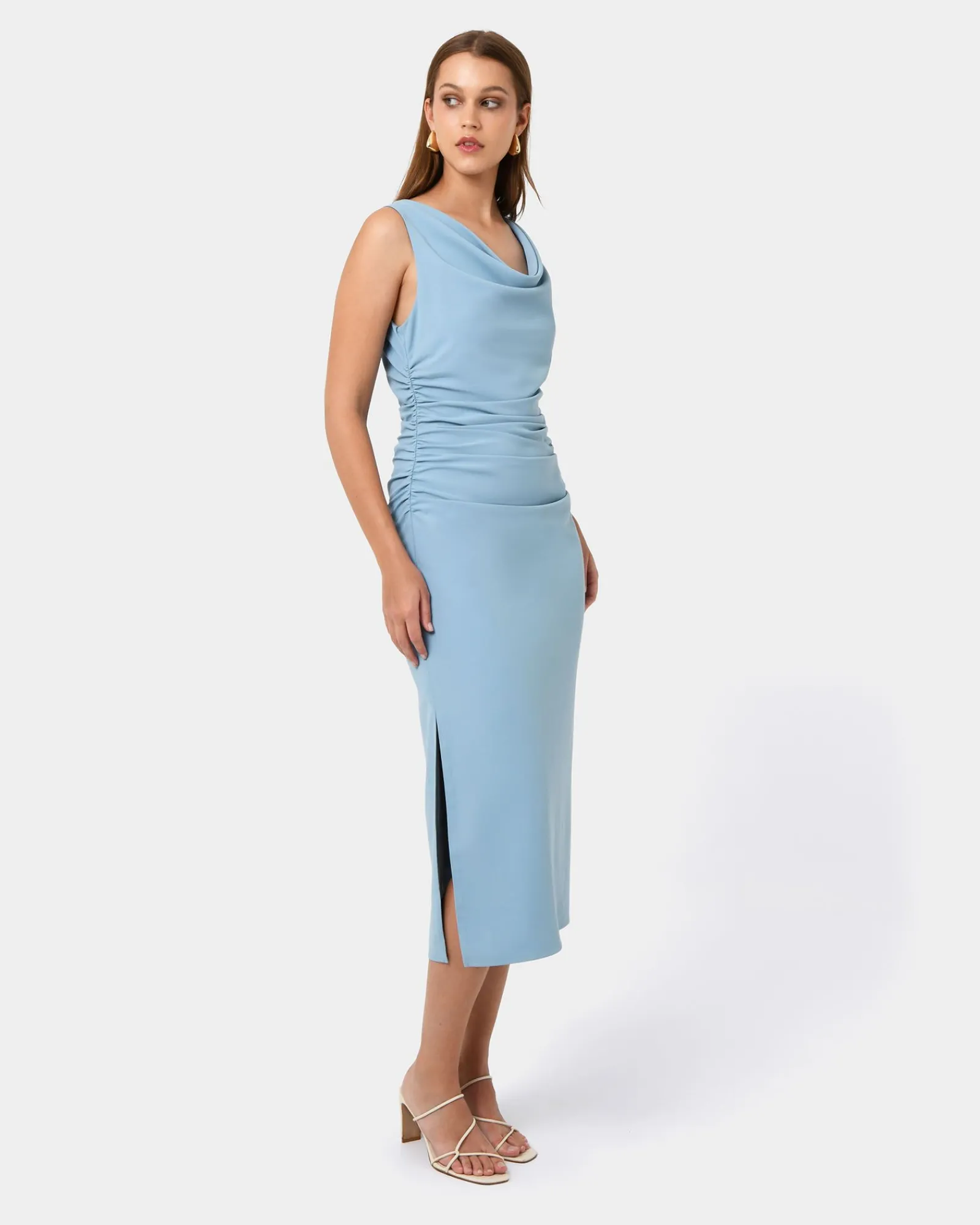 Forcast Serena Cowl Neck Dress* Midi Dresses|Midi Dresses