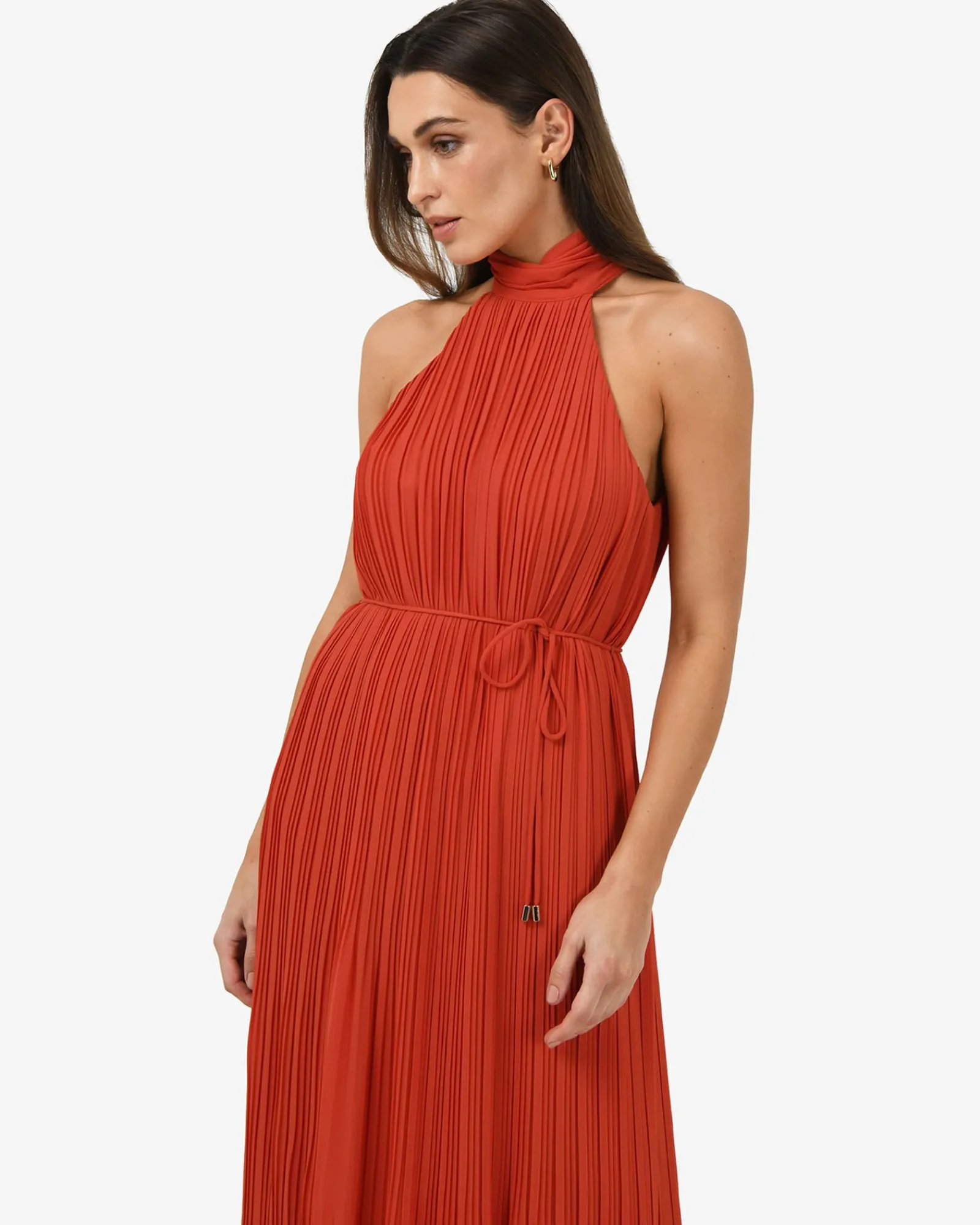 Forcast Shelly Chiffon Pleated Dress* Maxi Dresses|Maxi Dresses