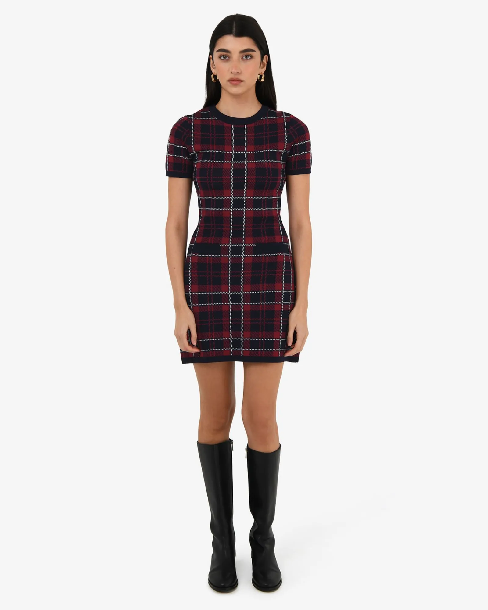 Forcast Siane Check Knit Dress* Mini Dresses|Mini Dresses