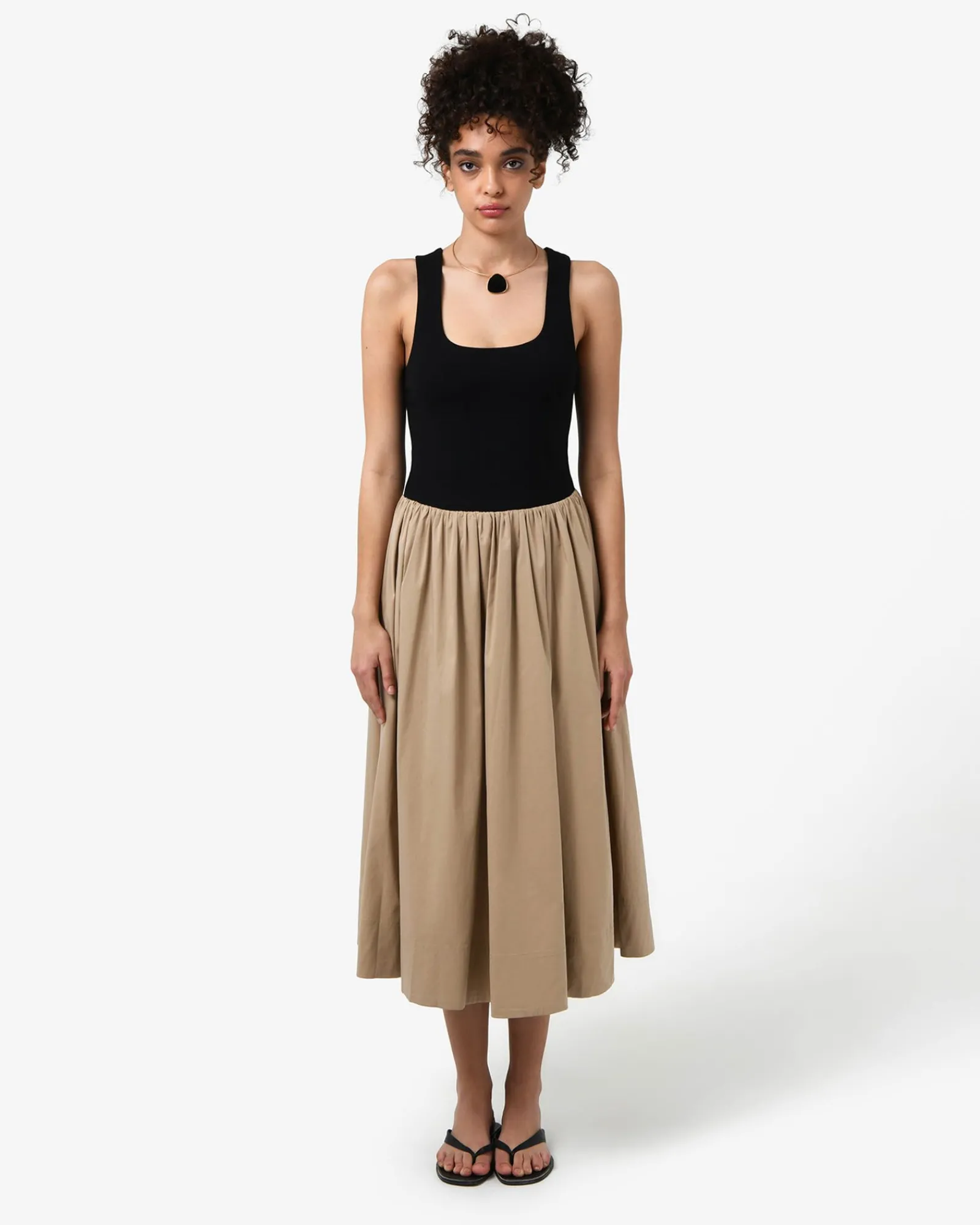 Forcast Soho Cotton & Knit Midi Dress* Conscious|Midi Dresses