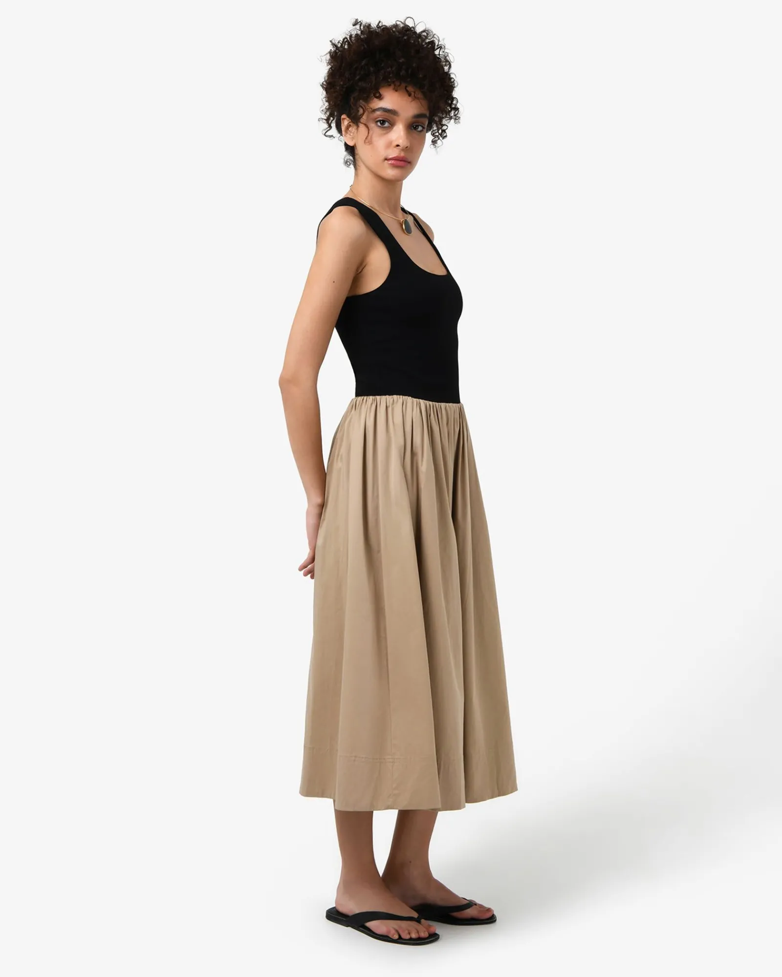 Forcast Soho Cotton & Knit Midi Dress* Conscious|Midi Dresses