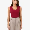 Forcast Soho Rounded Square Neck Top* T-Shirts & Tops|Work Tops