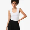 Forcast Soho Rounded Square Neck Top* T-Shirts & Tops|Work Tops