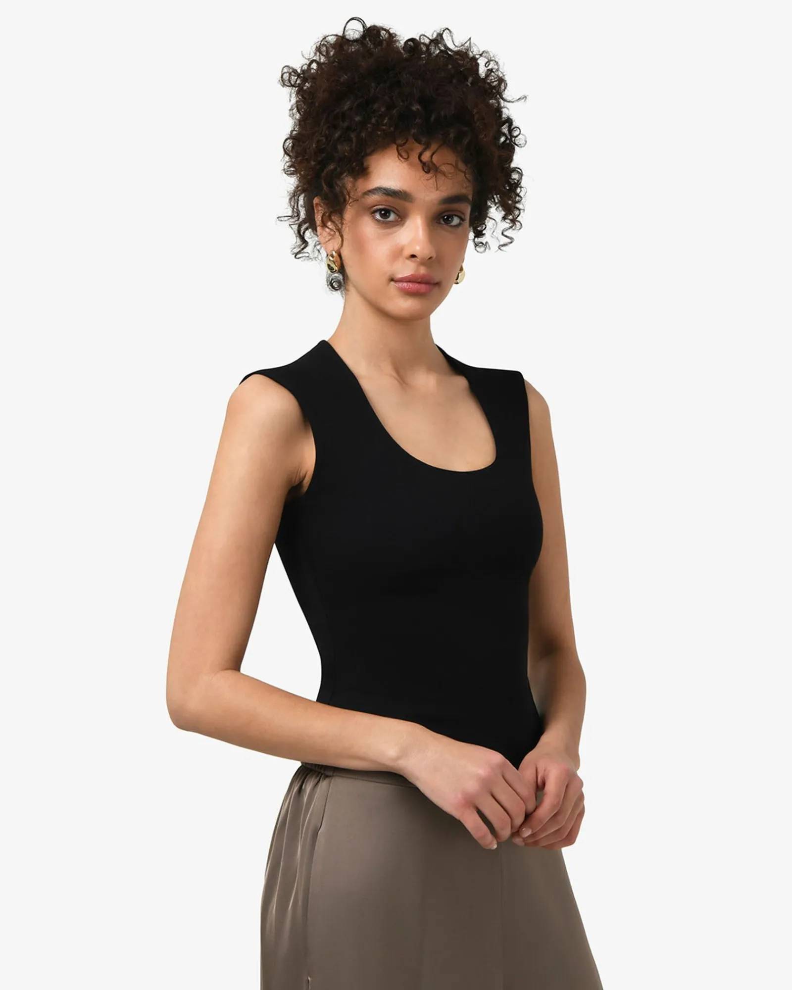 Forcast Soho Rounded Square Neck Top* T-Shirts & Tops|Basic Tops