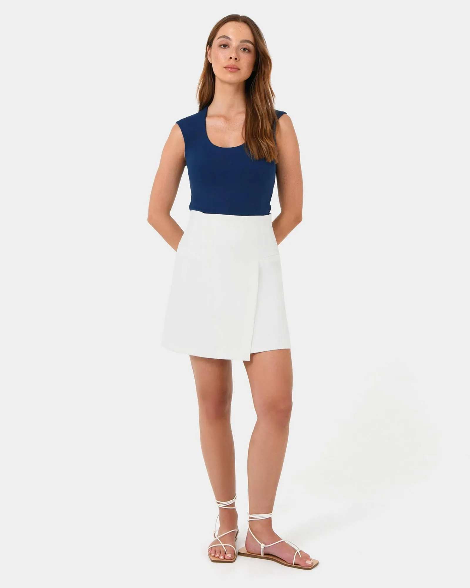 Forcast Soho Rounded Square Neck Top* T-Shirts & Tops|Work Tops