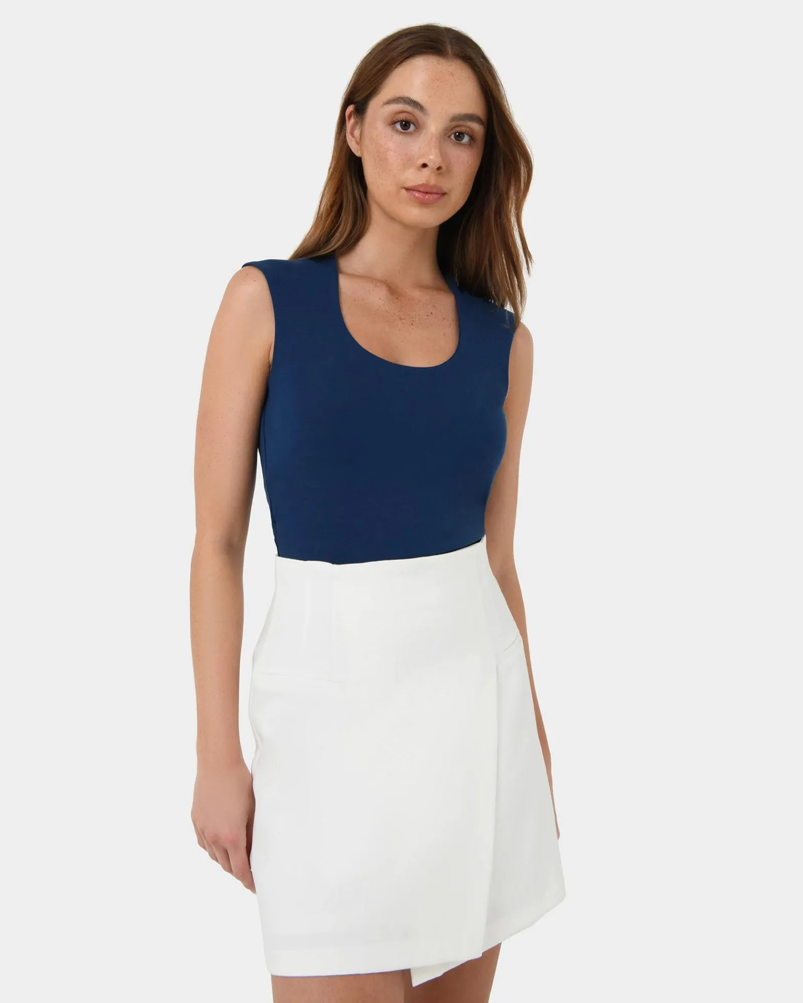 Forcast Soho Rounded Square Neck Top* T-Shirts & Tops|Work Tops
