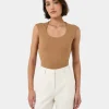 Forcast Soho Rounded Square Neck Top* T-Shirts & Tops|Work Tops