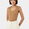 Forcast Soho Rounded Square Neck Top* T-Shirts & Tops|Work Tops