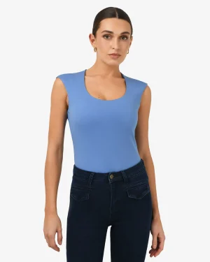 Forcast Soho Rounded Square Neck Top* T-Shirts & Tops|Work Tops