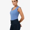 Forcast Soho Rounded Square Neck Top* T-Shirts & Tops|Work Tops