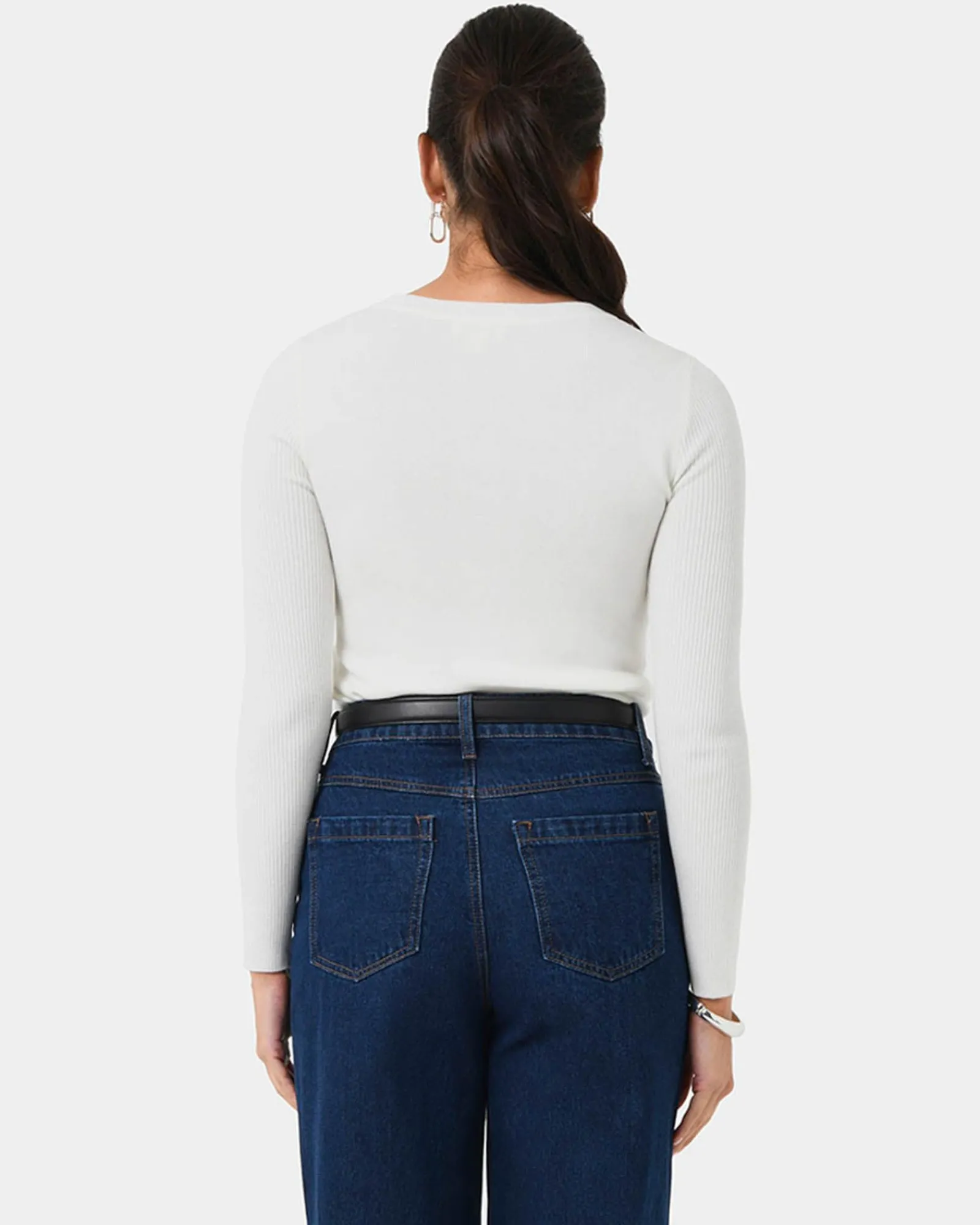 Forcast Tania Crew Neck Knit* Long Sleeve Tops|Work Tops