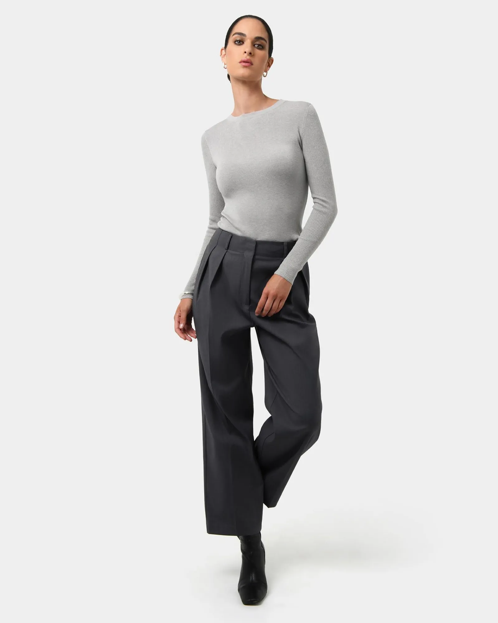 Forcast Tania Crew Neck Knit* Long Sleeve Tops|Work Tops