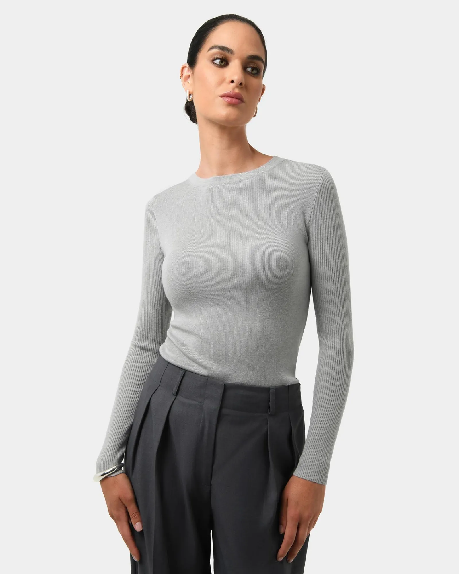 Forcast Tania Crew Neck Knit* Long Sleeve Tops|Work Tops