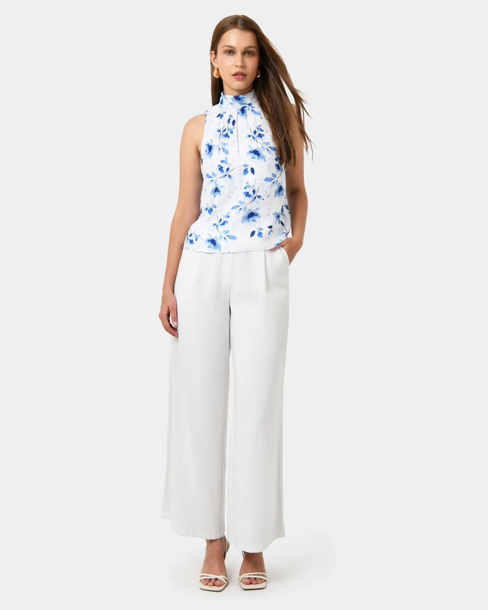 Forcast Tessie Halter Tie Top* T-Shirts & Tops|Work Tops