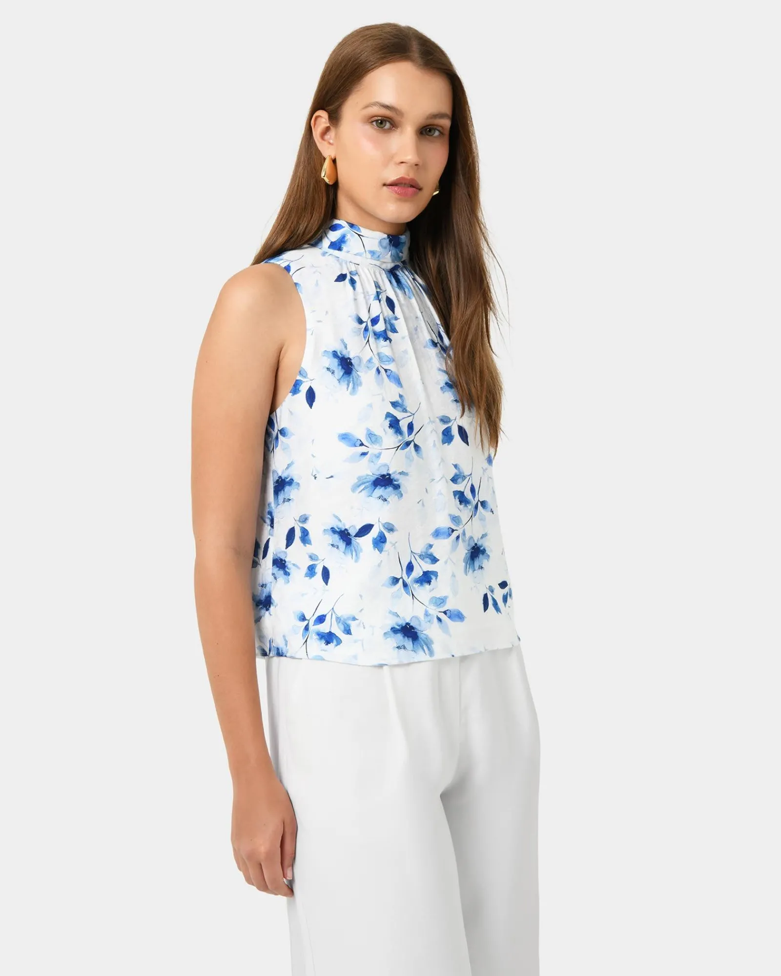 Forcast Tessie Halter Tie Top* T-Shirts & Tops|Work Tops