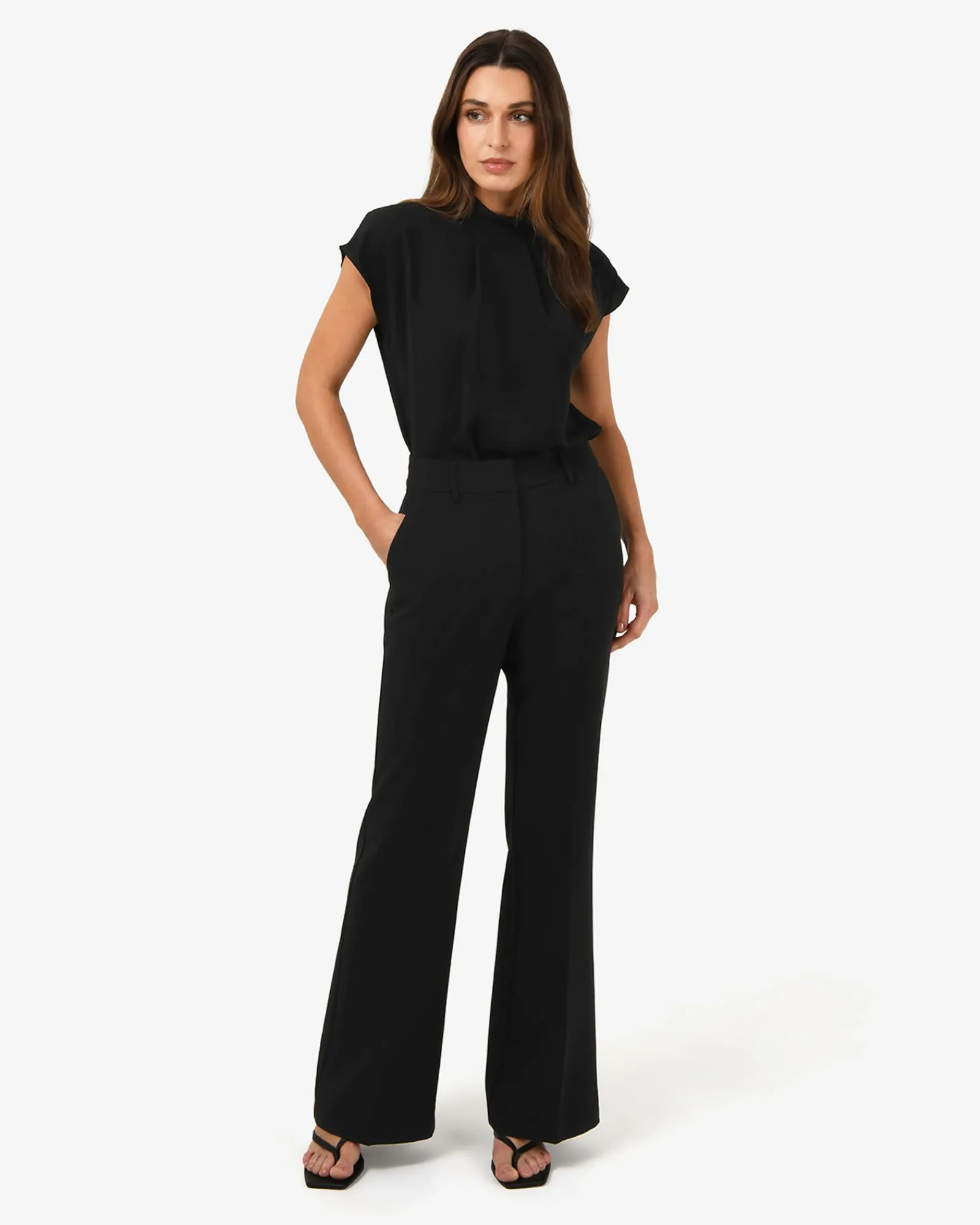 Forcast Tiara High Neck Shell Top* T-Shirts & Tops|Work Tops