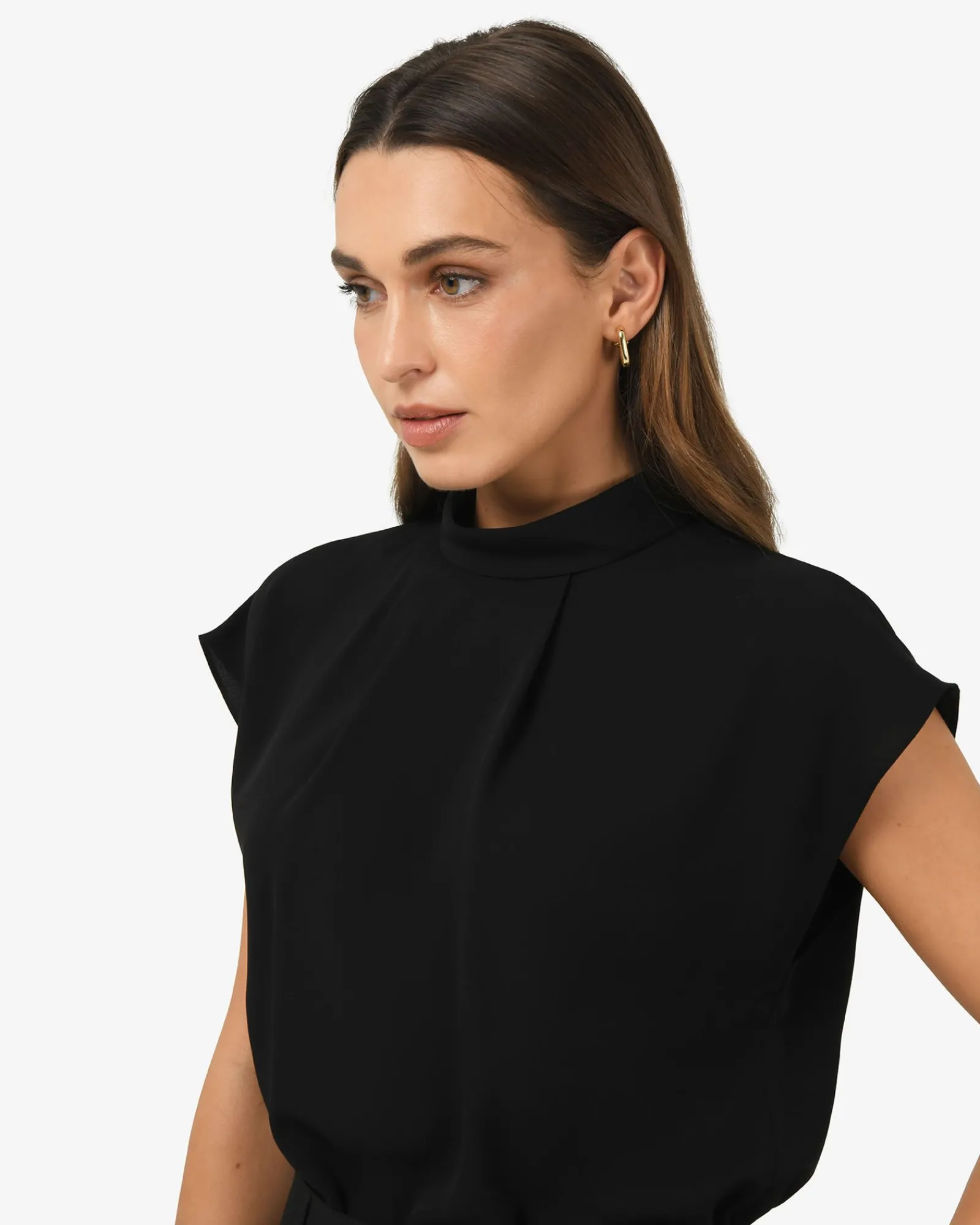Forcast Tiara High Neck Shell Top* T-Shirts & Tops|Work Tops