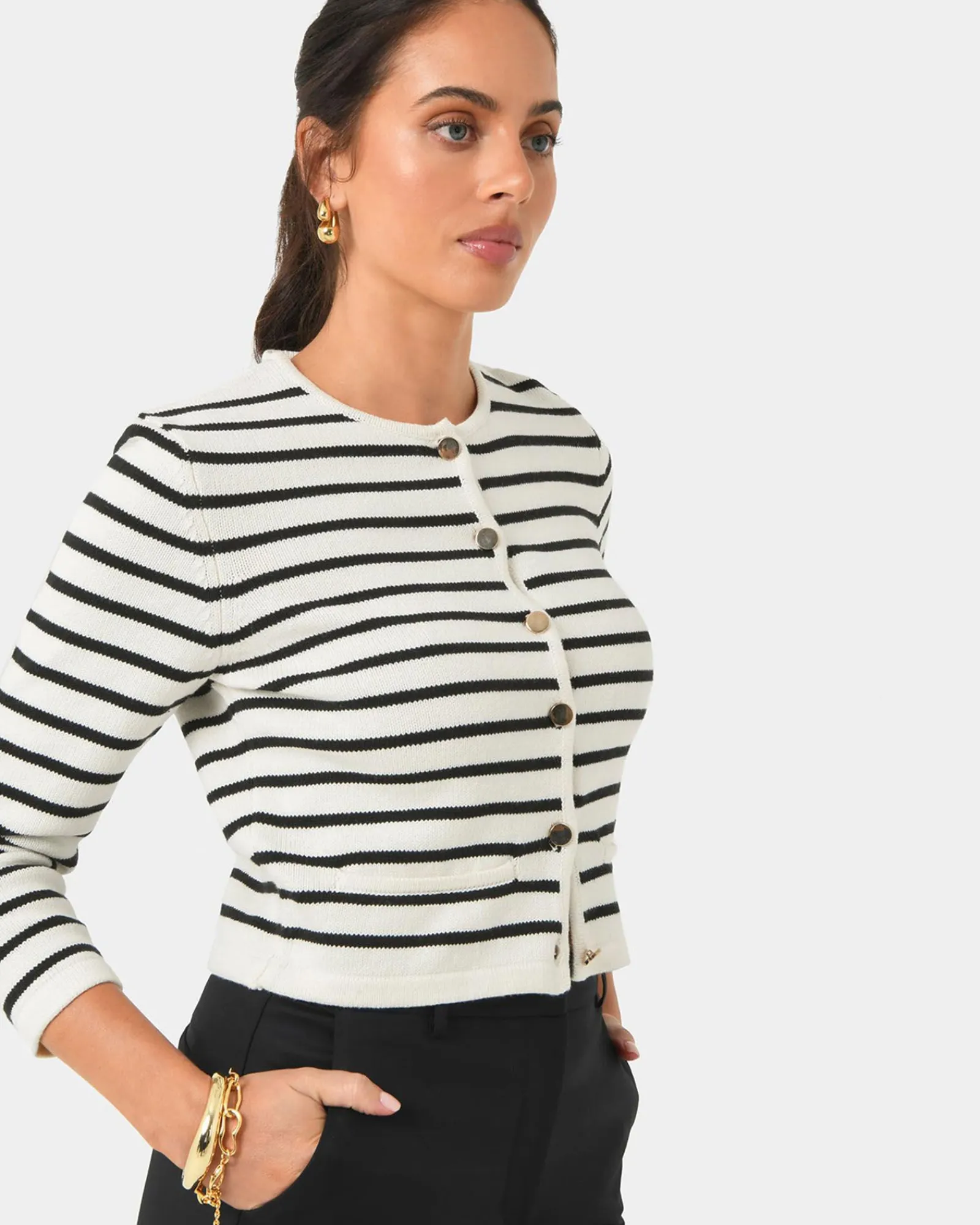 Forcast Tokyo Crop Cardigan* Long Sleeve Tops|Work Tops