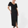 Forcast Trixie Front Crossover Dress* Midi Dresses|Midi Dresses
