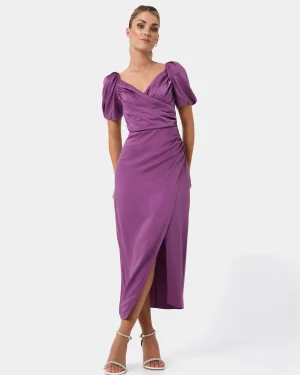 Forcast Trixie Front Crossover Dress* Midi Dresses|Midi Dresses