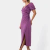 Forcast Trixie Front Crossover Dress* Midi Dresses|Midi Dresses