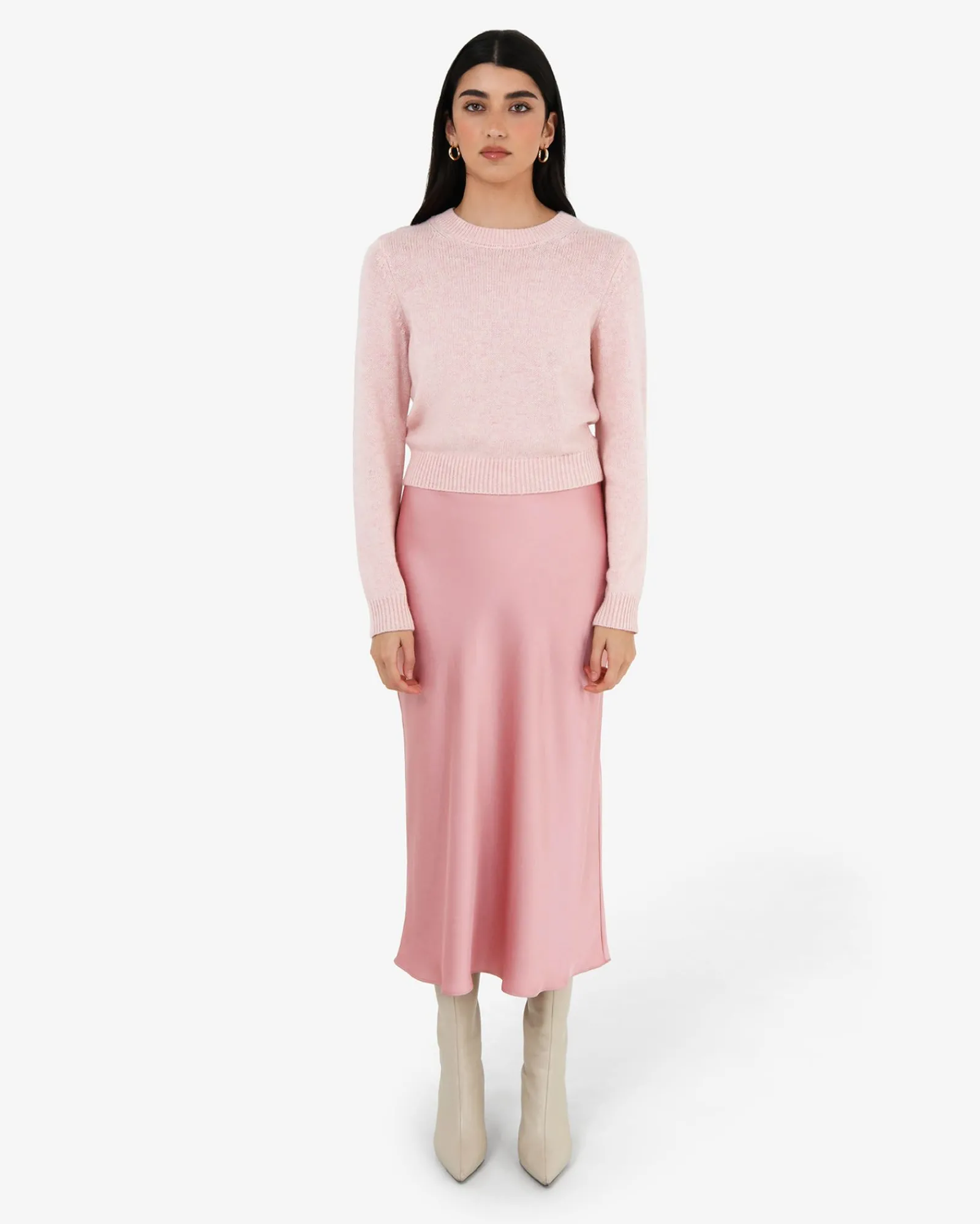 Forcast Valeria A-line Satin Skirt* Midi & Maxi Skirts|Work Skirts