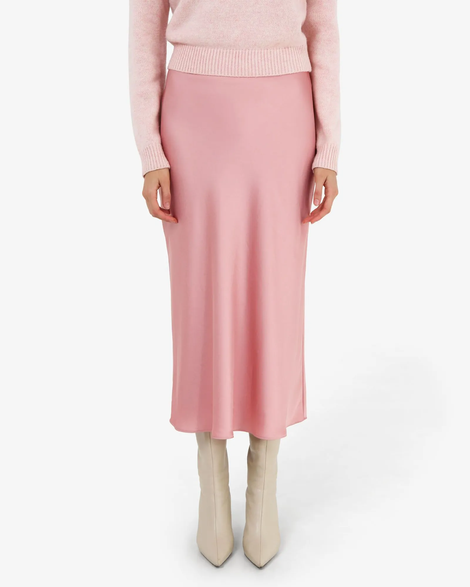 Forcast Valeria A-line Satin Skirt* Midi & Maxi Skirts|Work Skirts