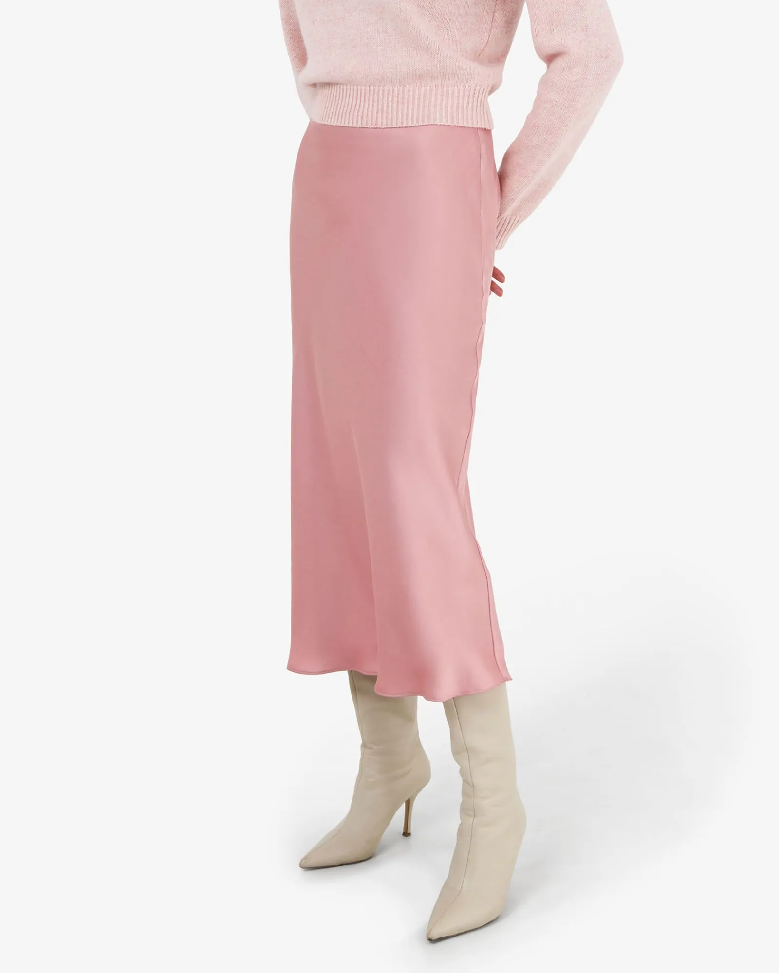 Forcast Valeria A-line Satin Skirt* Midi & Maxi Skirts|Work Skirts