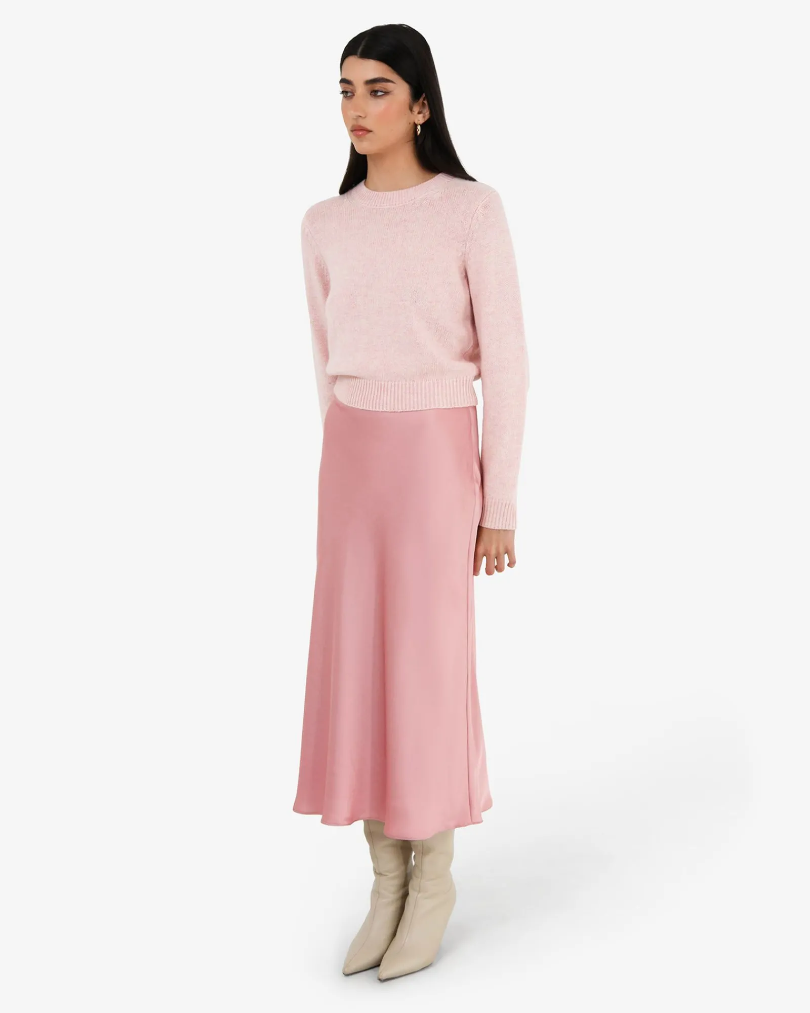 Forcast Valeria A-line Satin Skirt* Midi & Maxi Skirts|Work Skirts