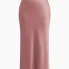 Forcast Valeria A-line Satin Skirt* Midi & Maxi Skirts|Work Skirts