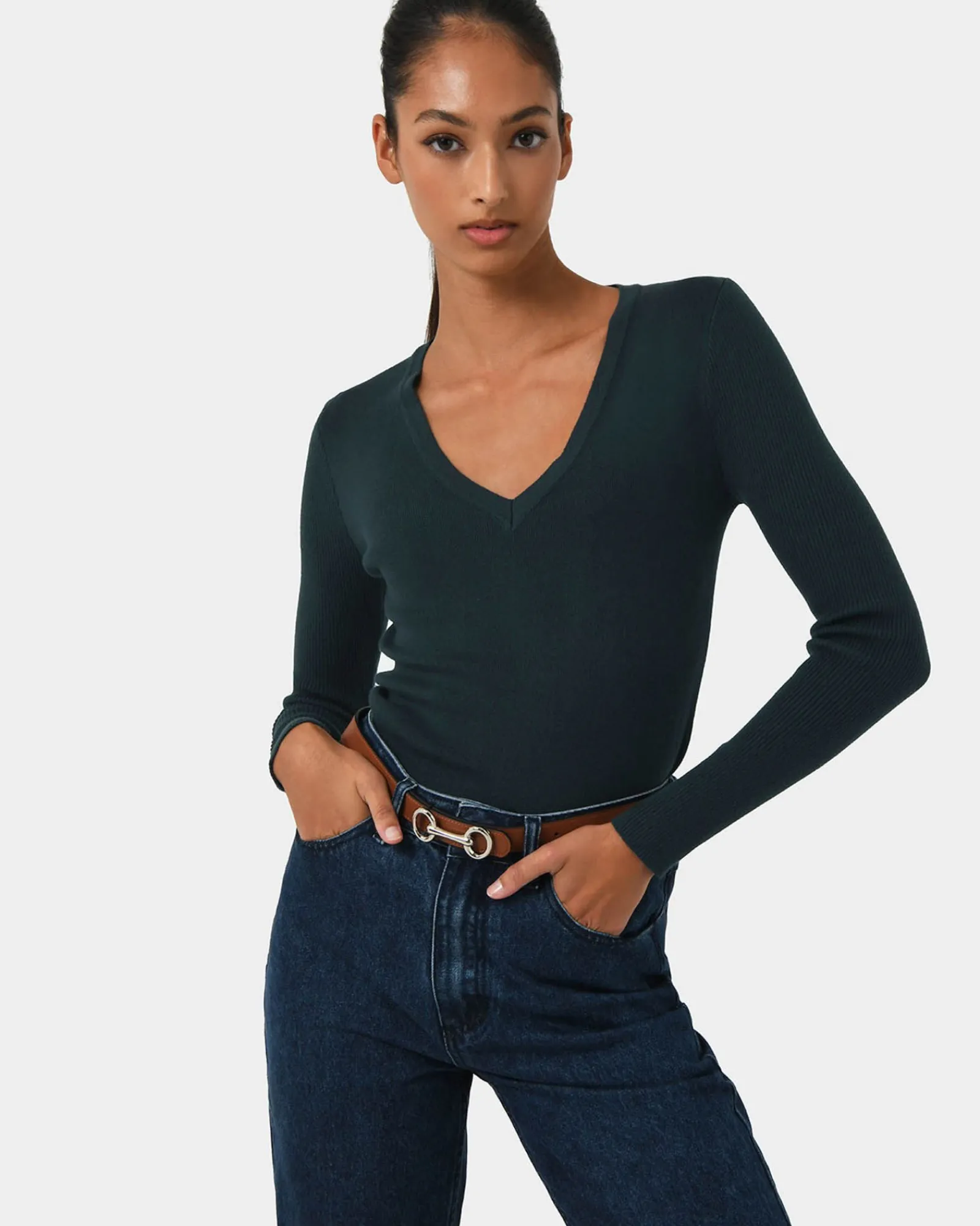 Forcast Vicky V-neck Knit* T-Shirts & Tops|Long Sleeve Tops