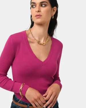 Forcast Vicky V-neck Knit* T-Shirts & Tops|Long Sleeve Tops